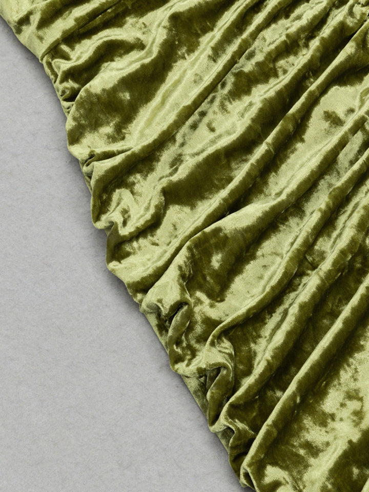 Fashion Tube Top Pleated Split Dress