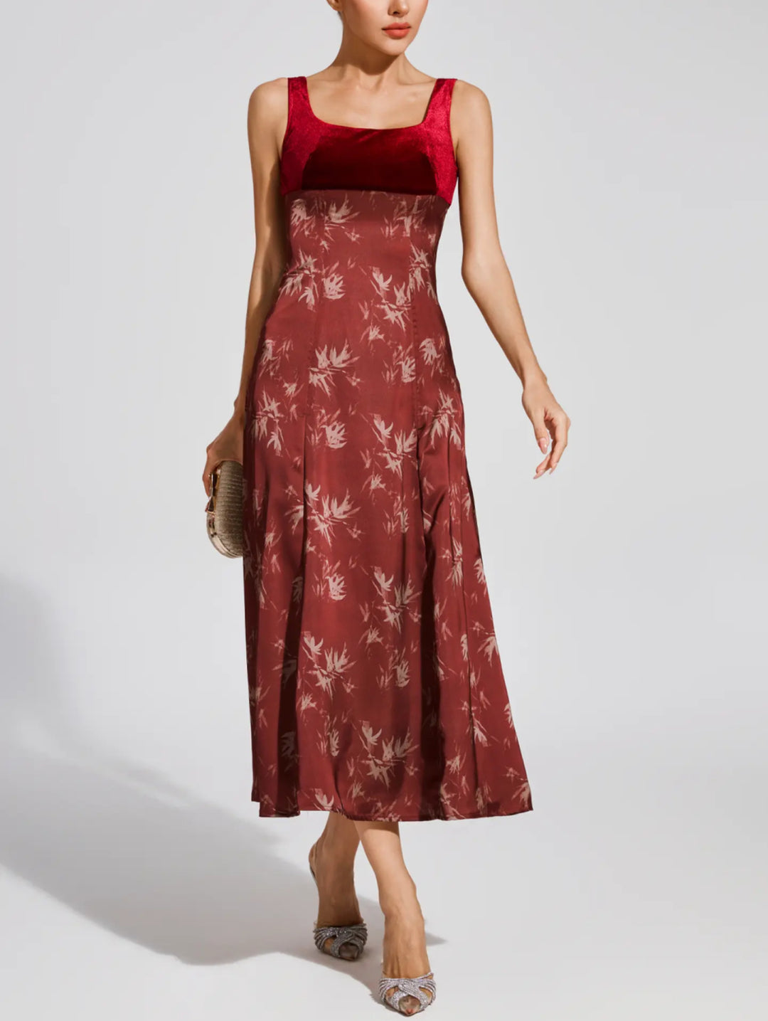 Vintage Floral Suspender Dress