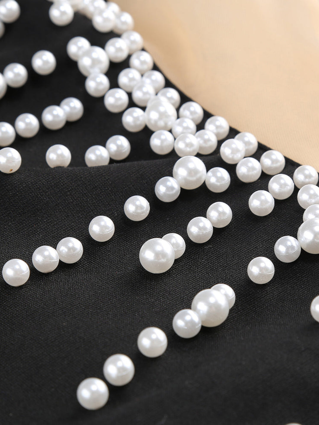 Elegant Pearl Hollow Mini Dress