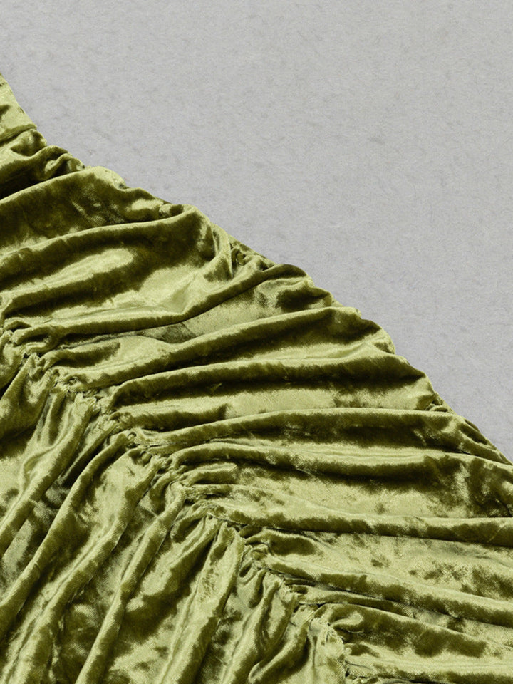 Fashion Tube Top Pleated Split Dress