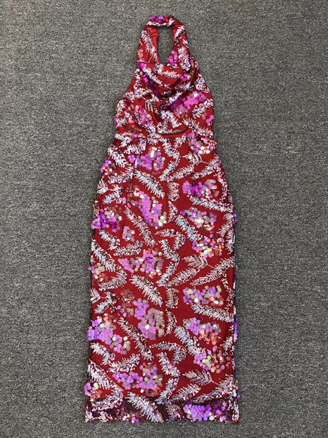 Fashion Sequin Off-the-shoulder Mid-length Dress