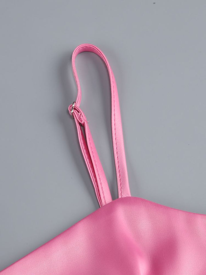 Fashion Pleated Suspender Mini Dress