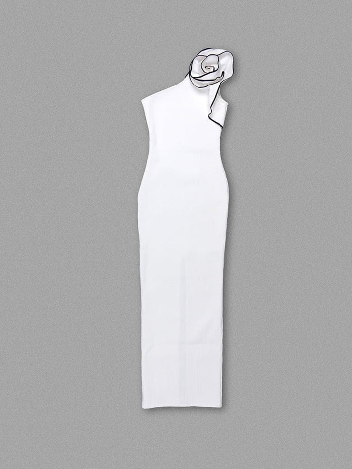 Elegant One-shoulder Flower Dress