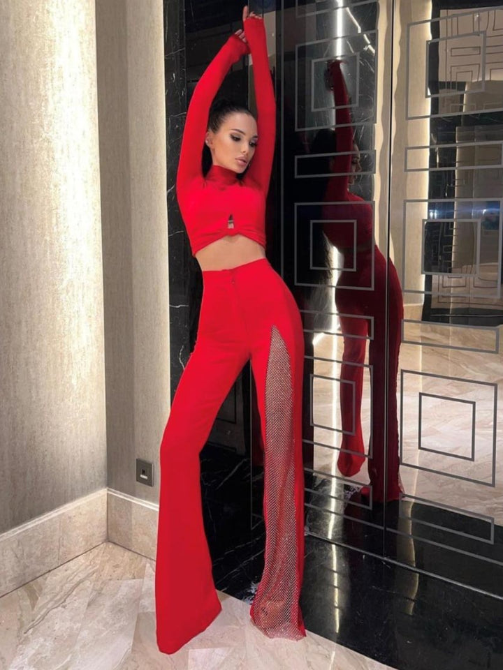 Diamond Mesh Bandage Pants