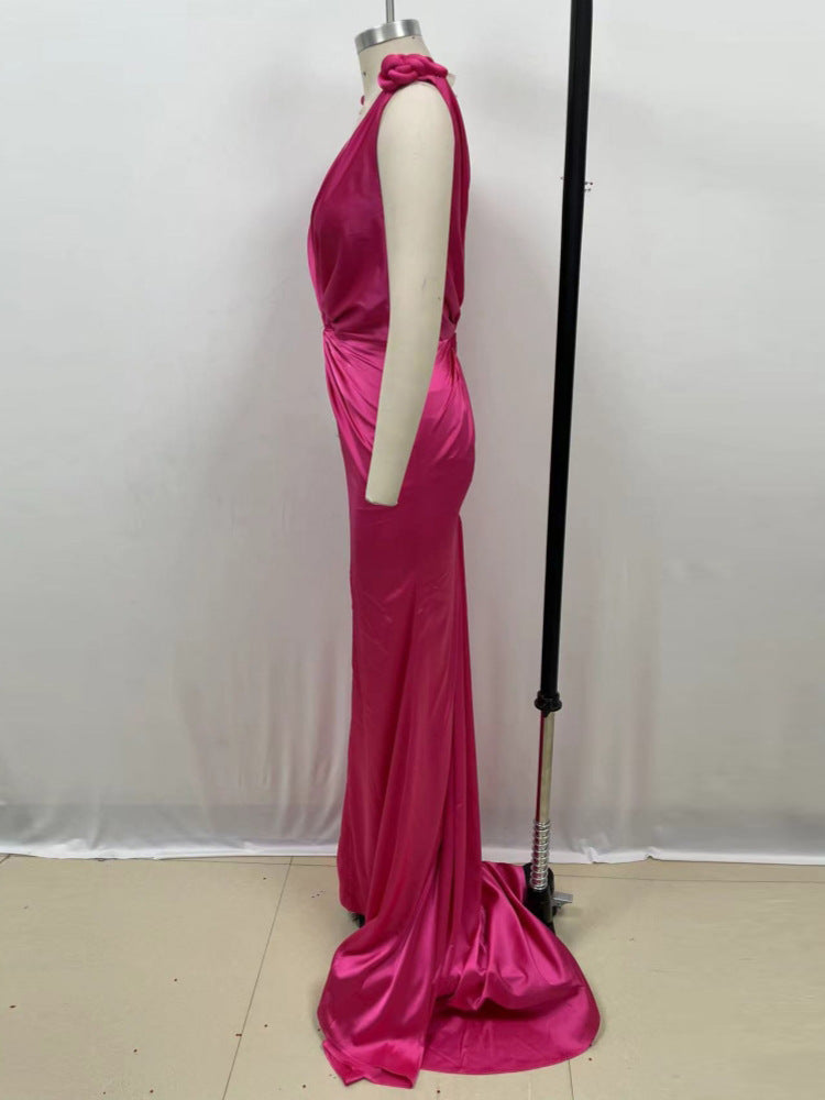 Sexy Deep V Sleeveless Backless Dress