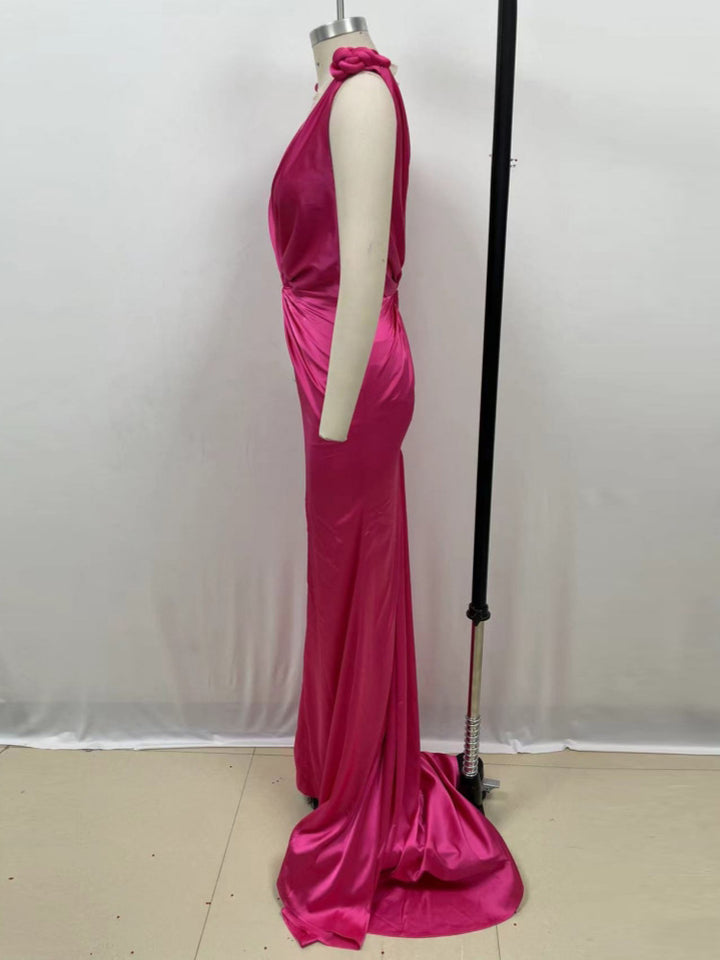 Sexy Deep V Sleeveless Backless Dress