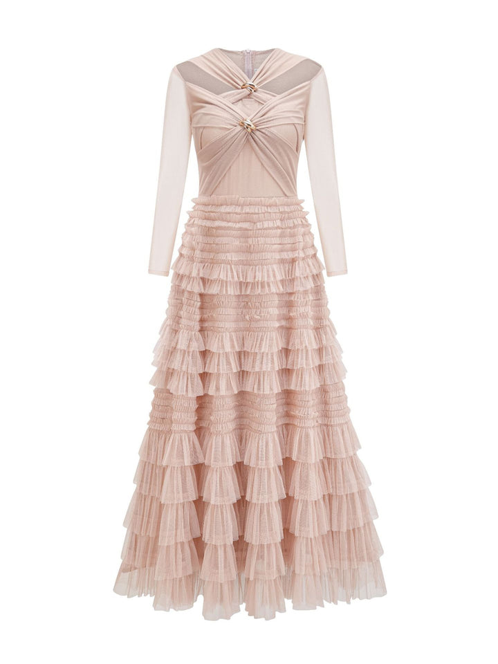 Jennifer Crushed Mesh Fabric Dress