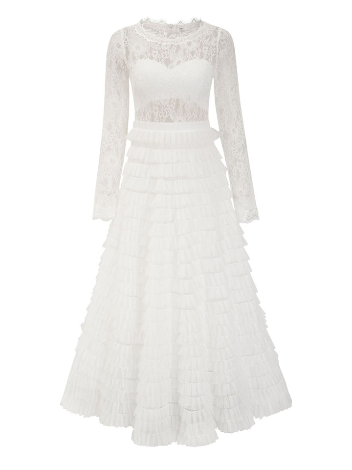 Scarlett Lace Mesh Fabric Hollow Out Dress