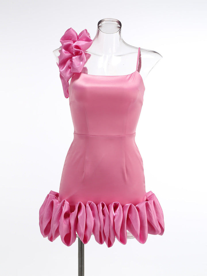 Fashion Pleated Suspender Mini Dress
