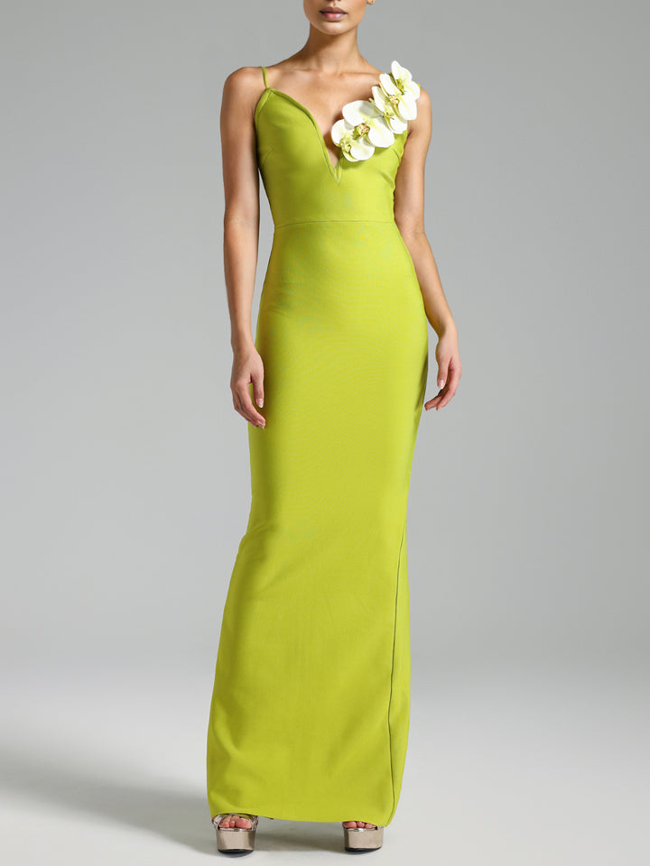 Grace Green One-Shoulder Maxi Dress