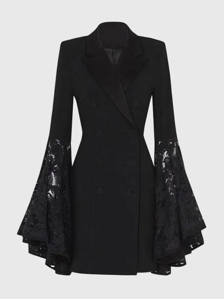 Michael Black Lace Gloves Blazer Dress