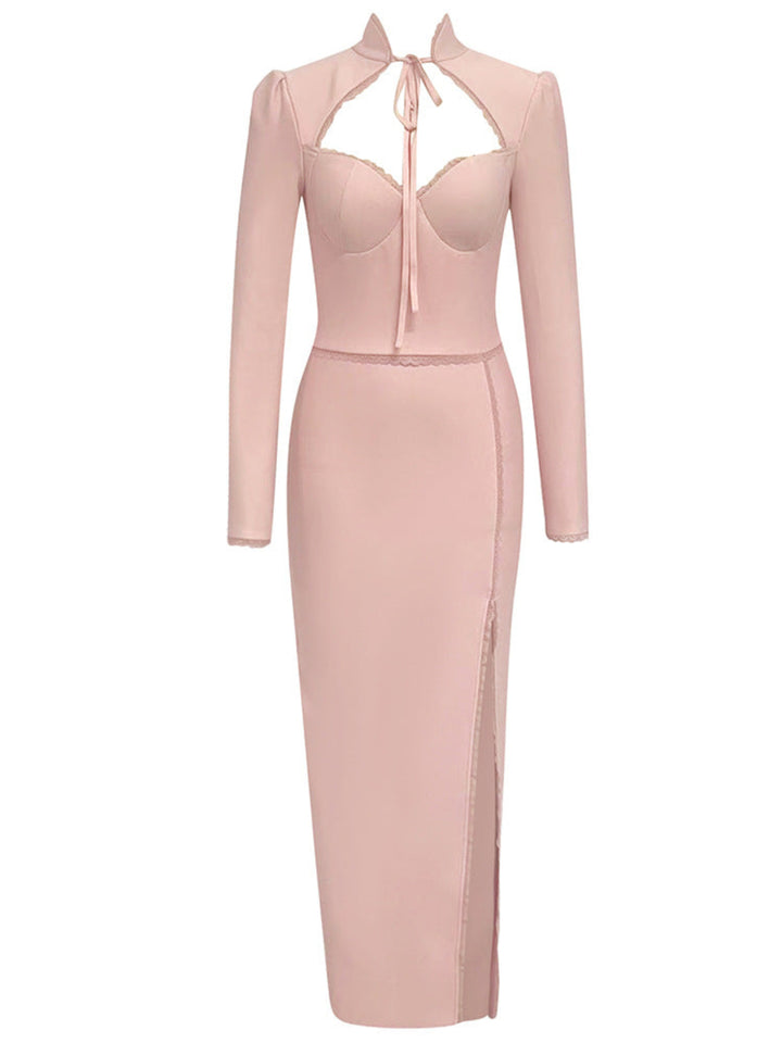 Fashion Long-sleeved Hollow Dress