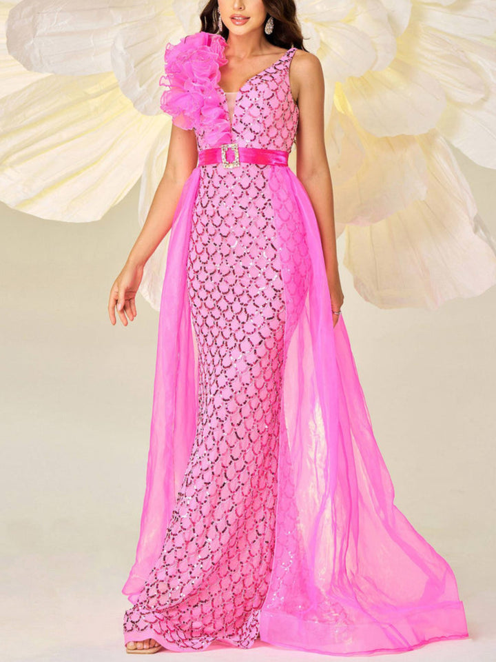 Temperament Sleeveless Fish Scale Sequin Dress