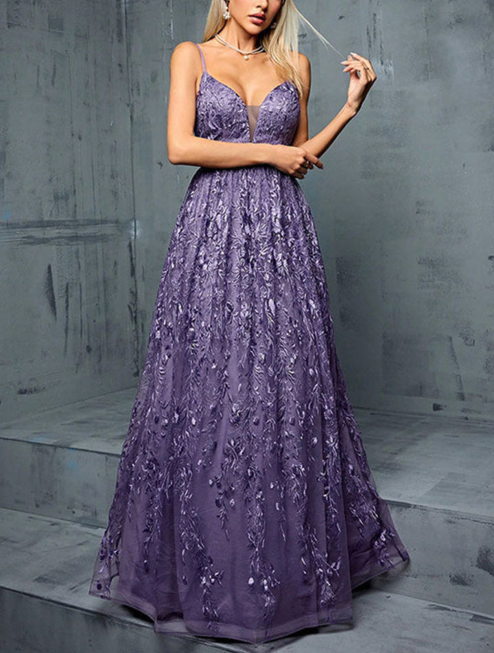 Elegant Suspender Three-dimensional Floral Dress