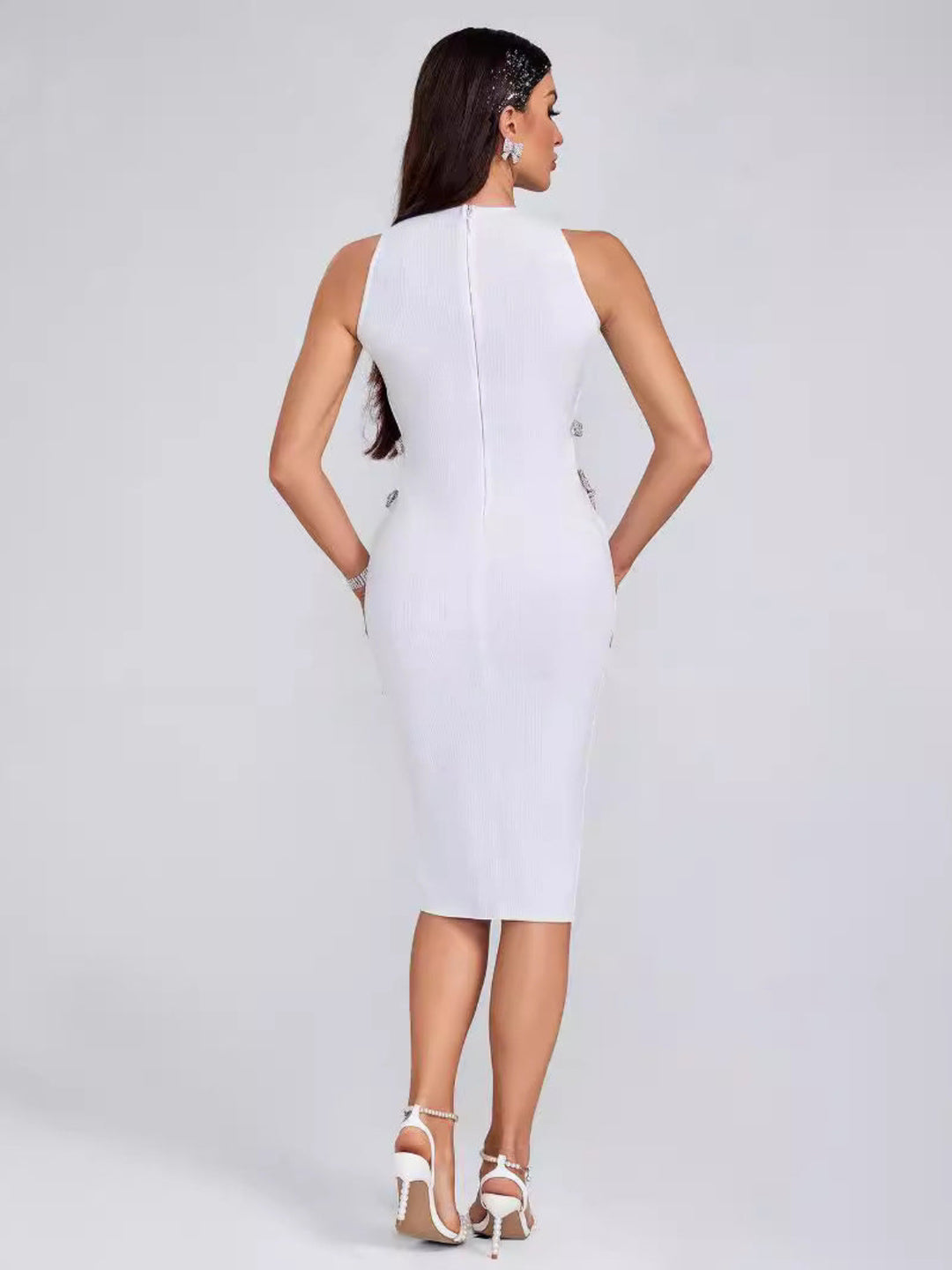 Simple Hollow Diamond Midi Dress