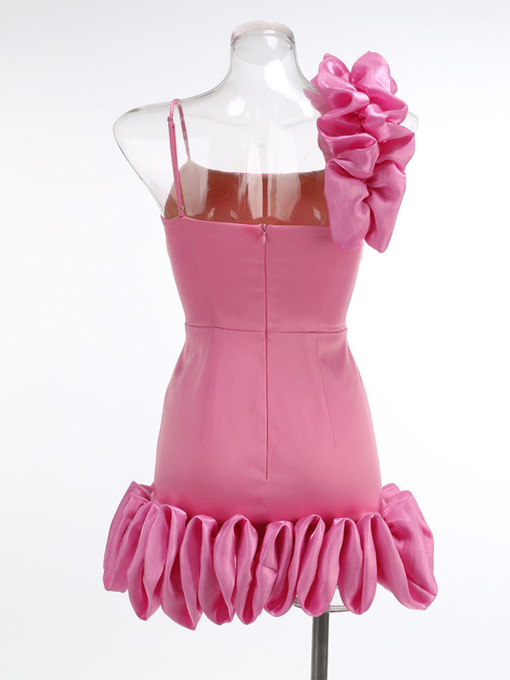 Fashion Pleated Suspender Mini Dress