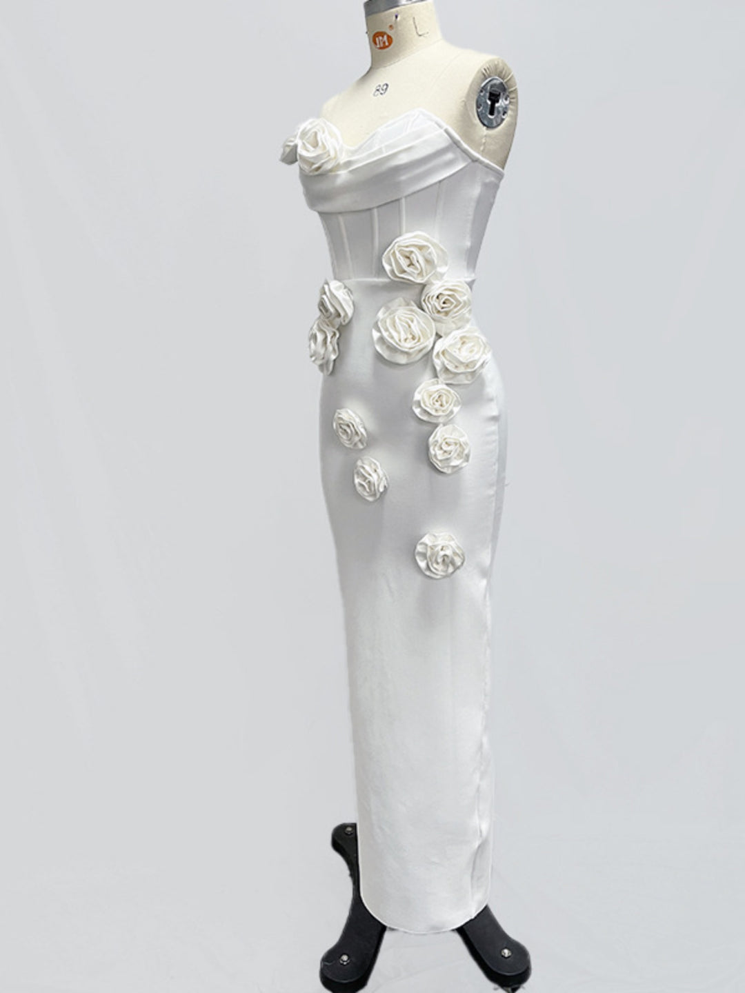 3D Flower Tube Top Maxi Dress