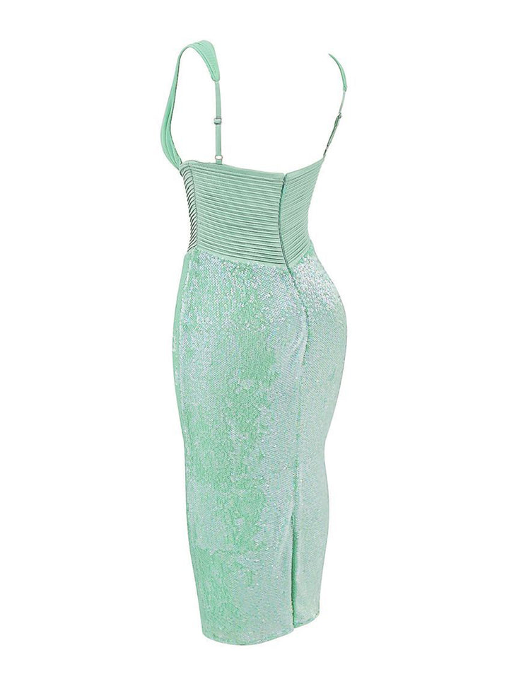 Temperament Deep V Sequin Dress