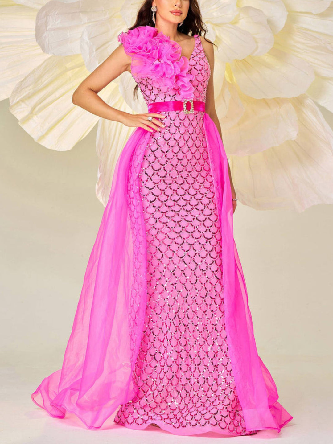 Temperament Sleeveless Fish Scale Sequin Dress