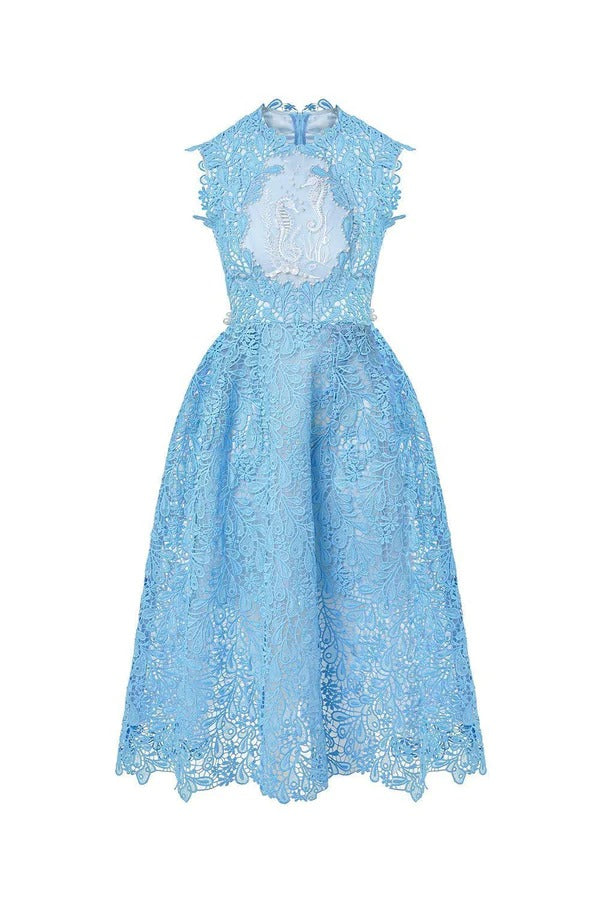 Vintage Beaded Lace Midi Dress