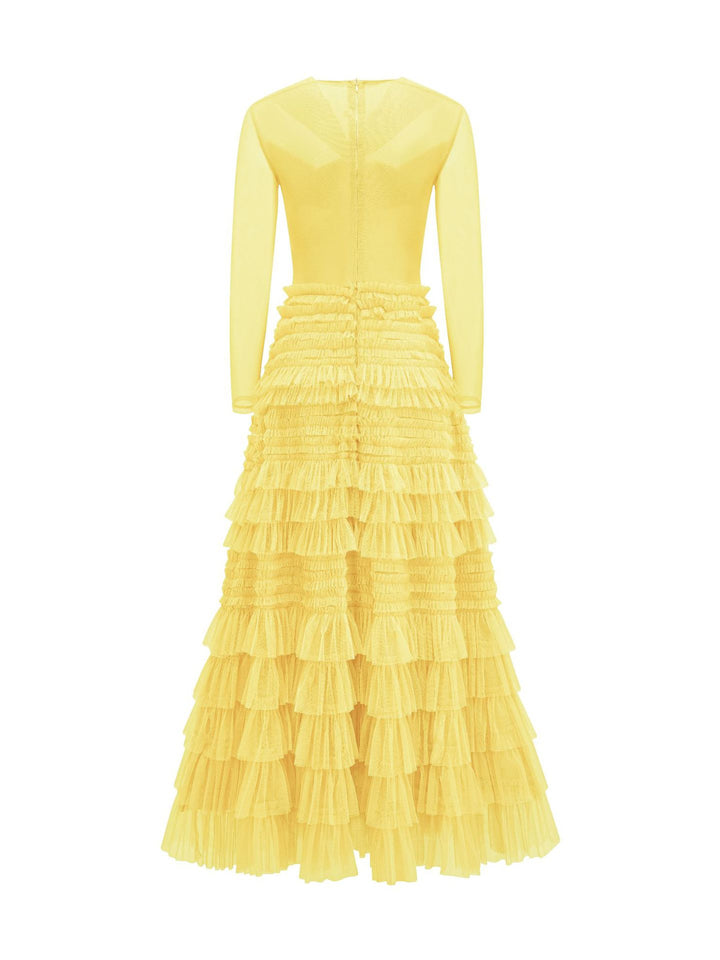 Jennifer Crushed Mesh Fabric Dress