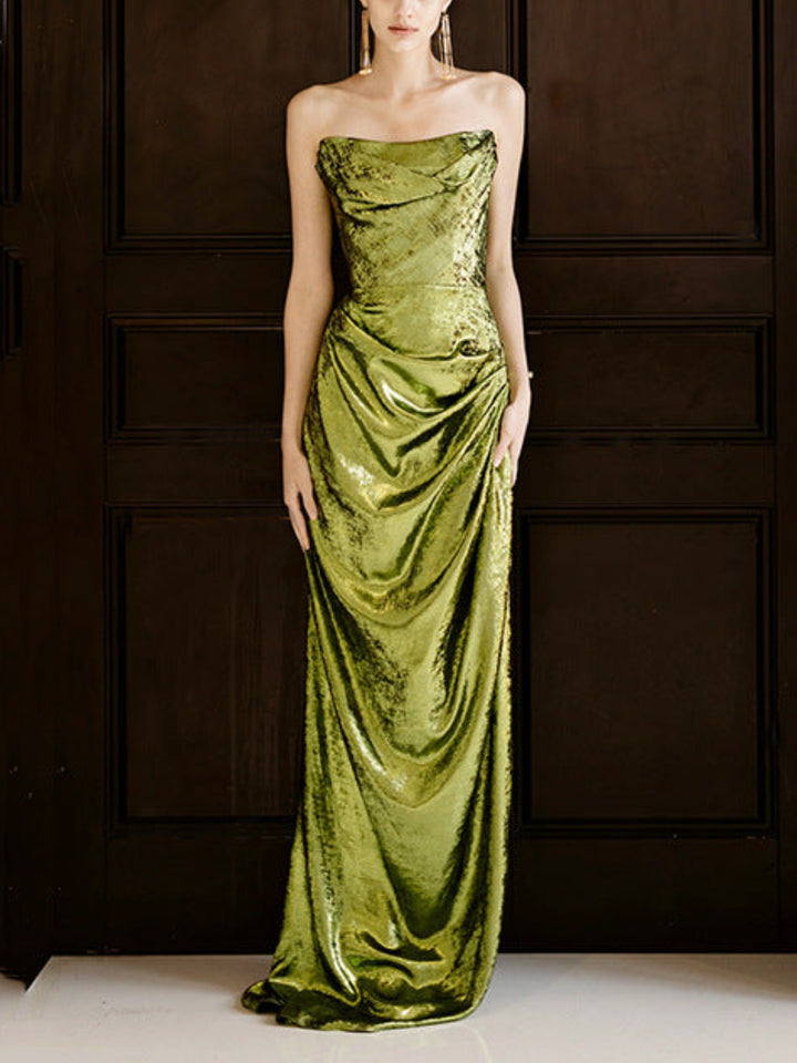 Elegant Tube Top Bronzing Dress