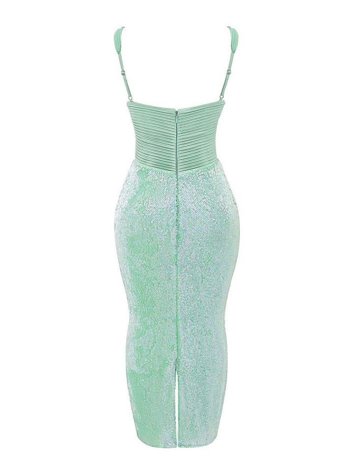 Temperament Deep V Sequin Dress