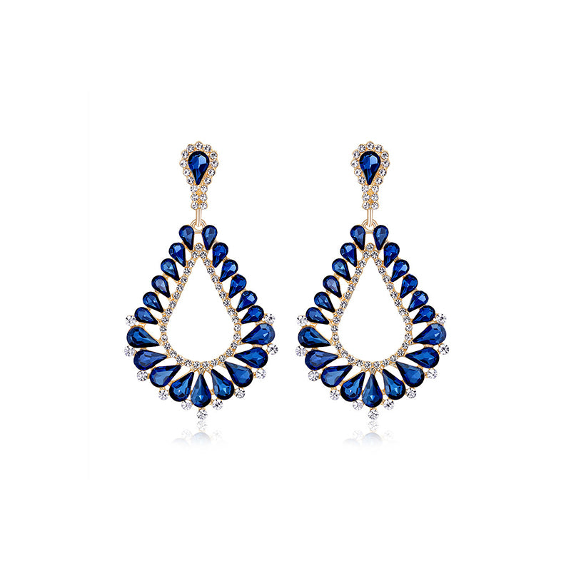 Vintage Diamond-encrusted Hollow Earrings