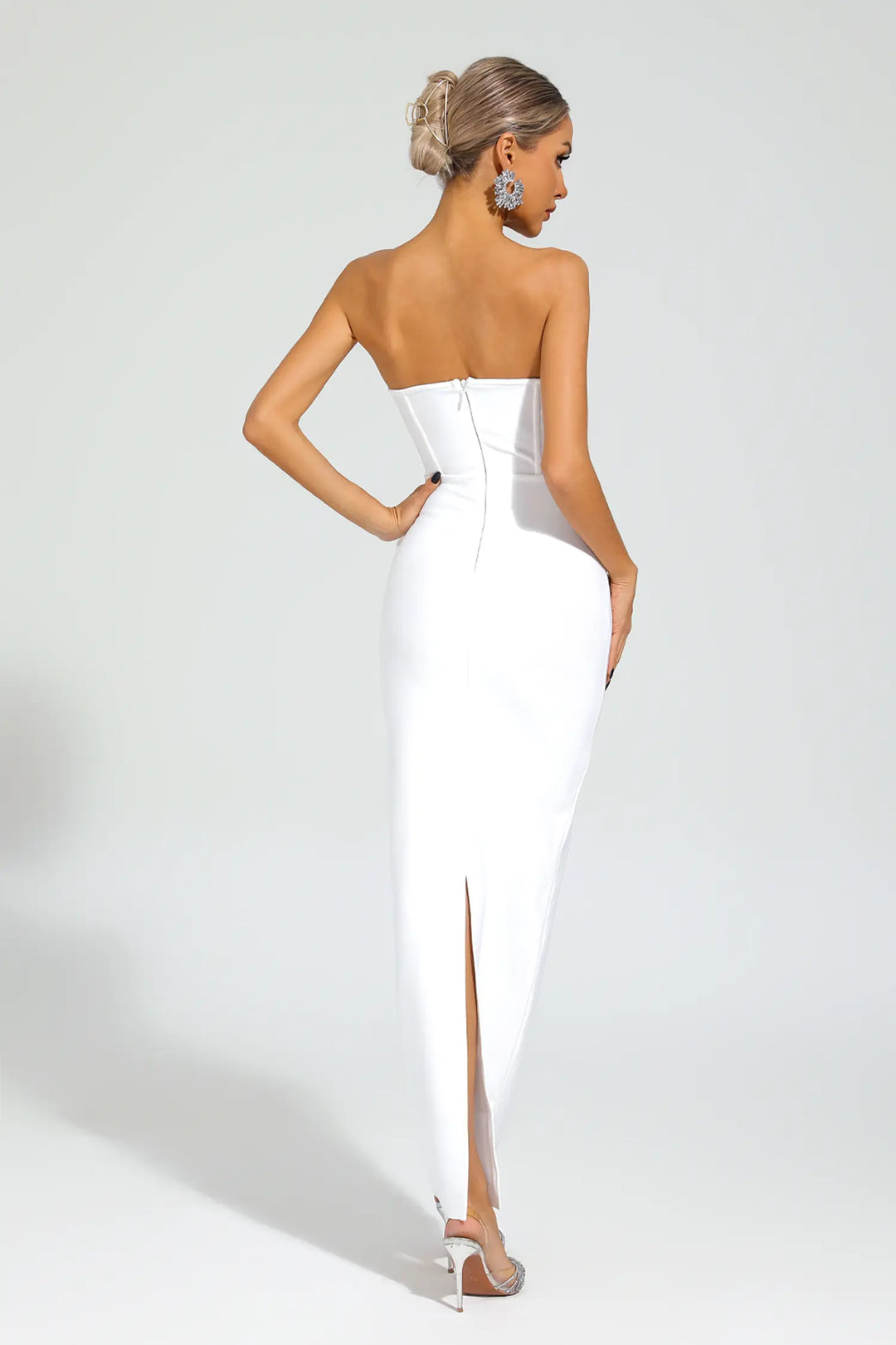 3D Flower Tube Top Maxi Dress