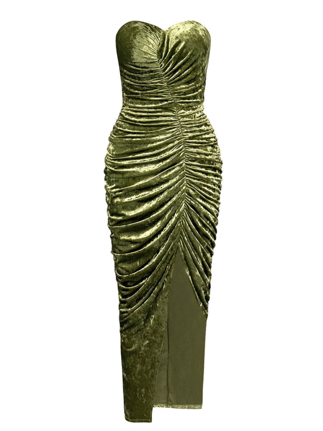 Fashion Tube Top Pleated Split Dress