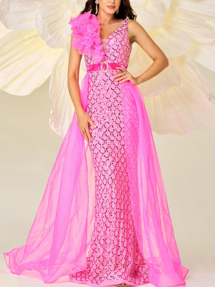 Temperament Sleeveless Fish Scale Sequin Dress