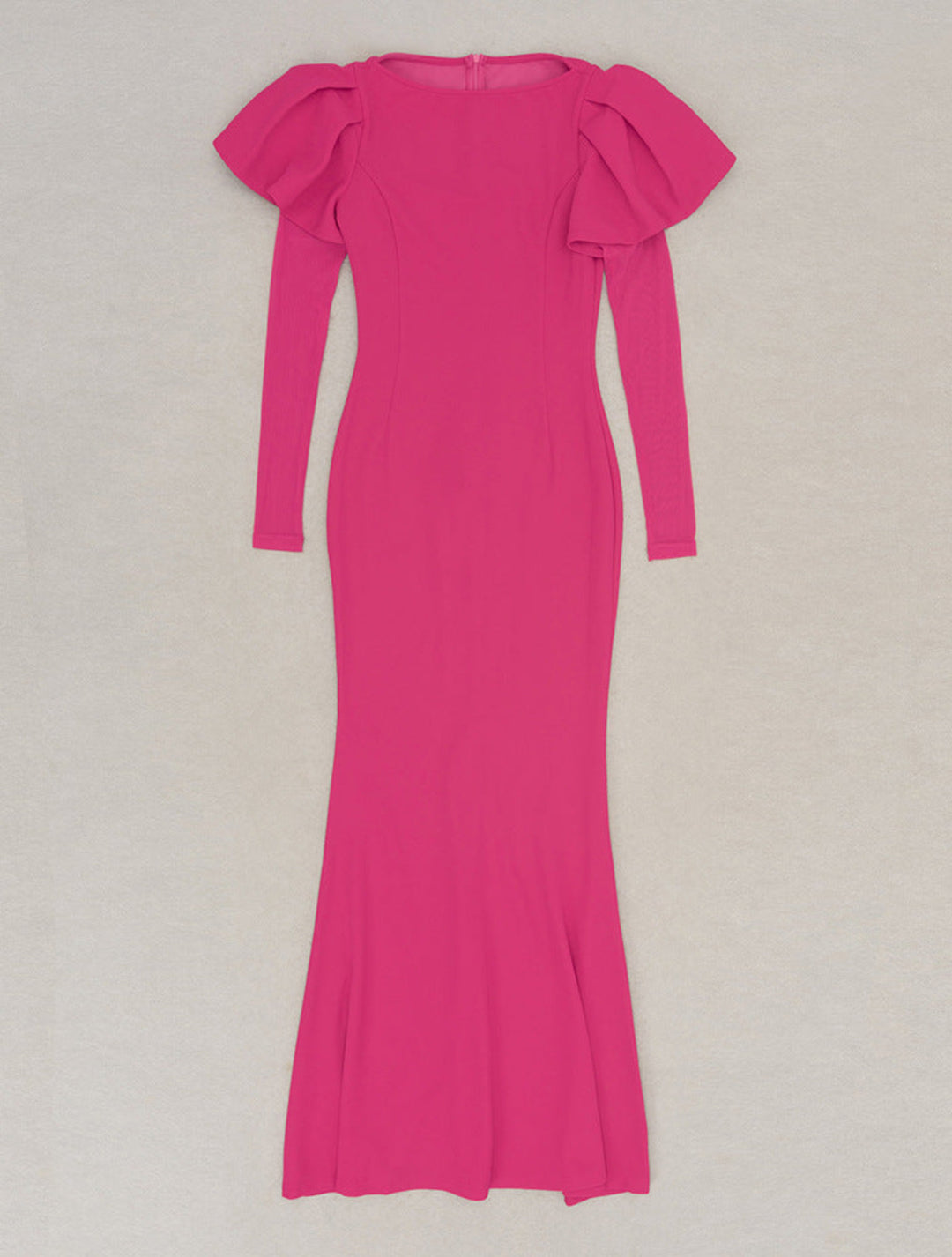 Elegant Solid Color Ruffle Dress