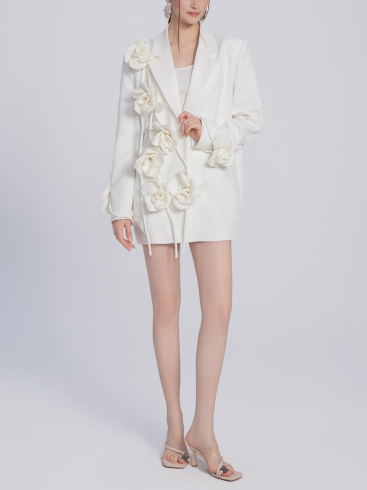 Emily White 3D Floral Blazer