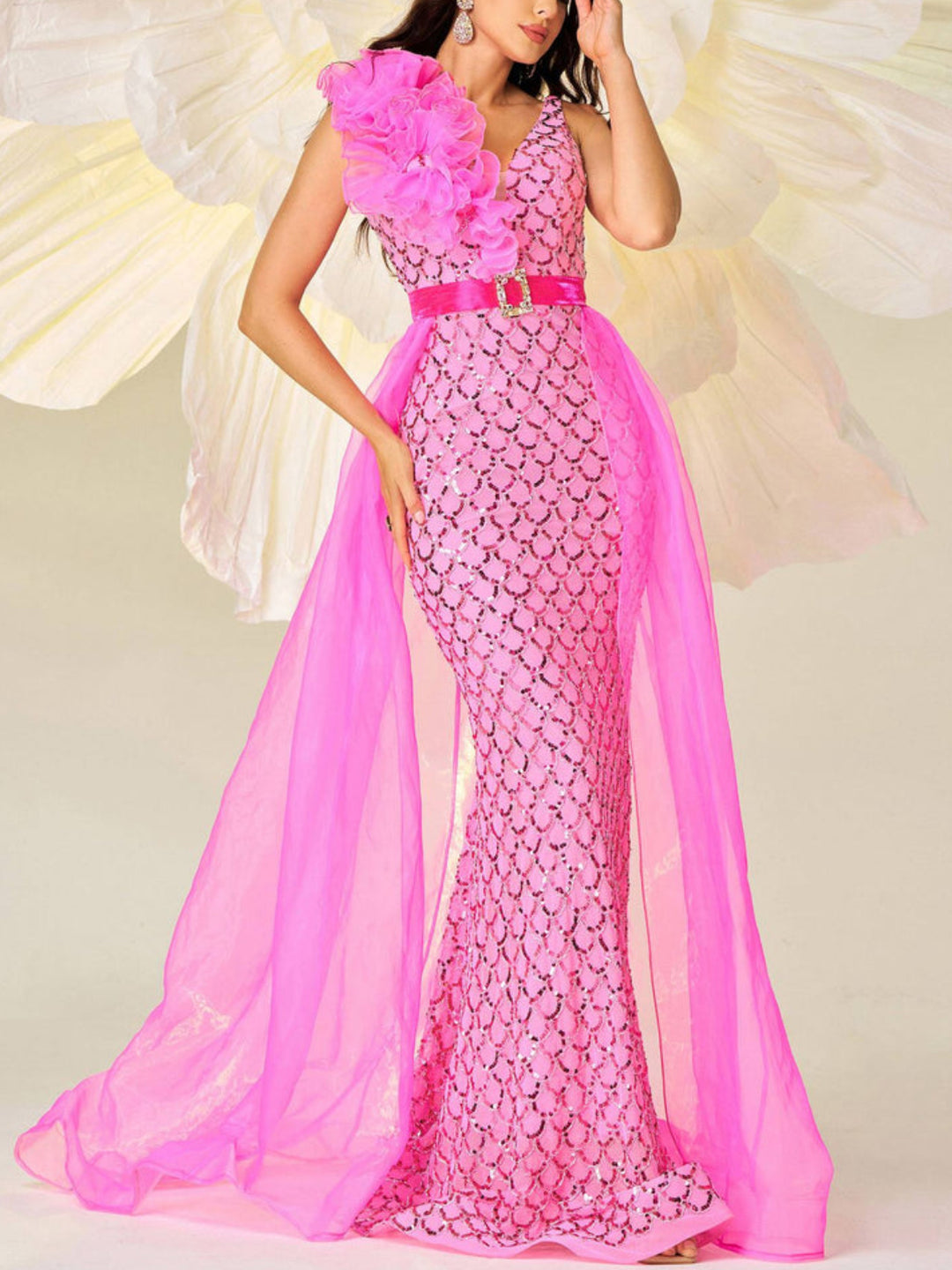 Temperament Sleeveless Fish Scale Sequin Dress