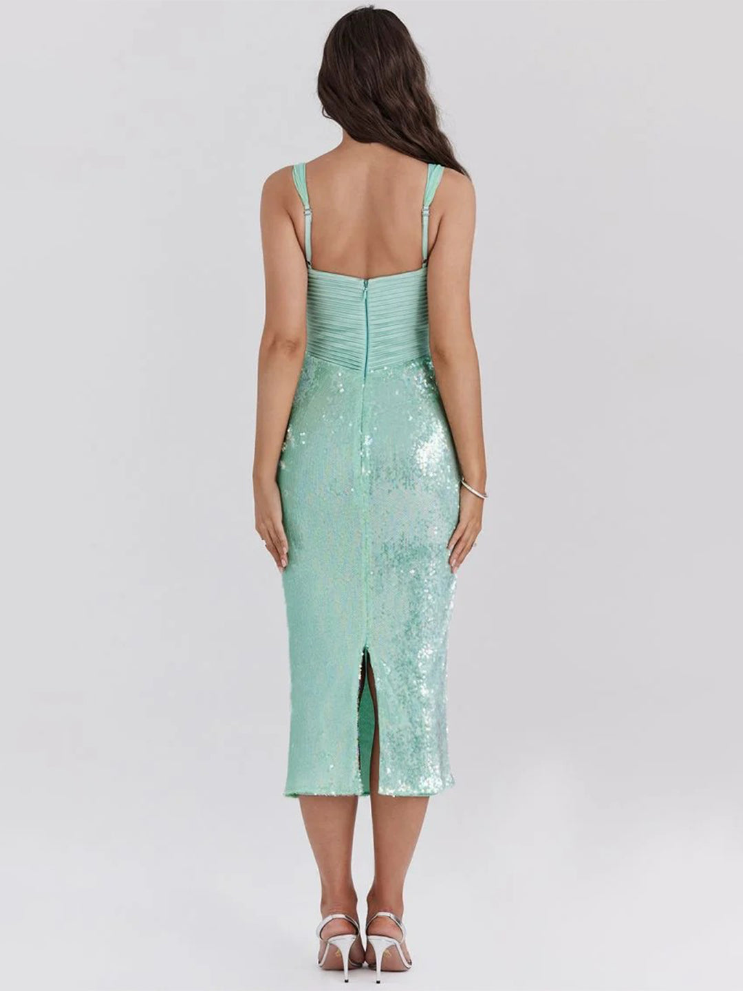 Temperament Deep V Sequin Dress