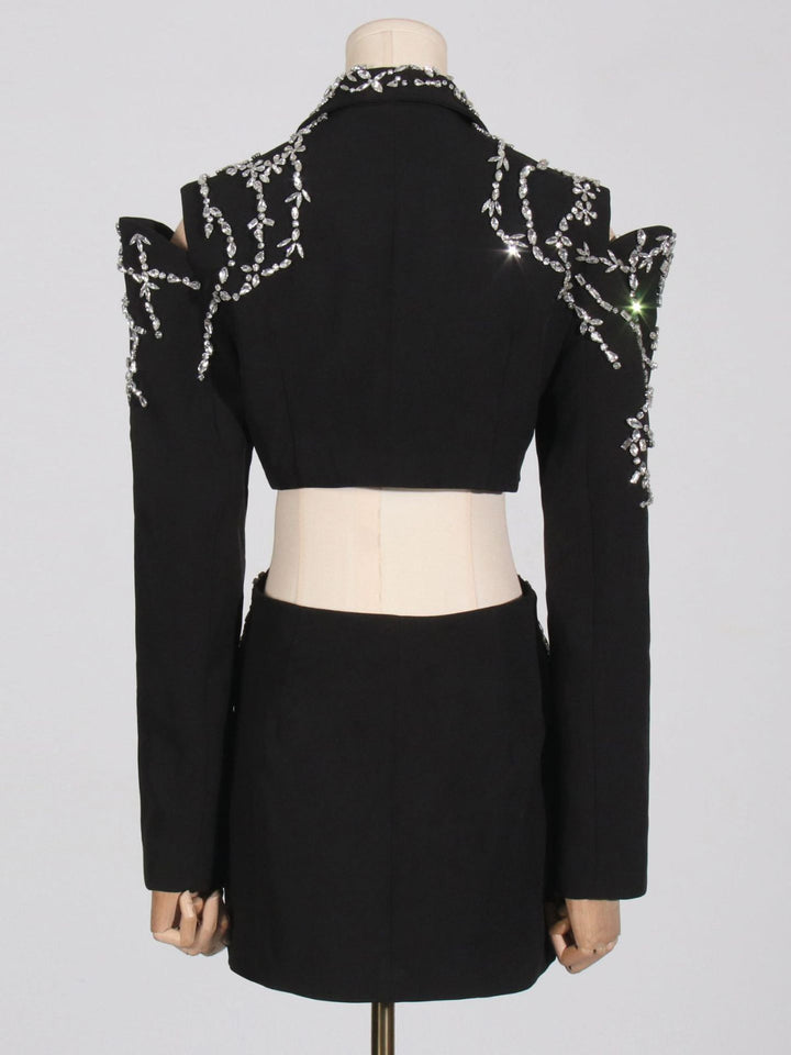 Diamond-embellished Cutout Blazer