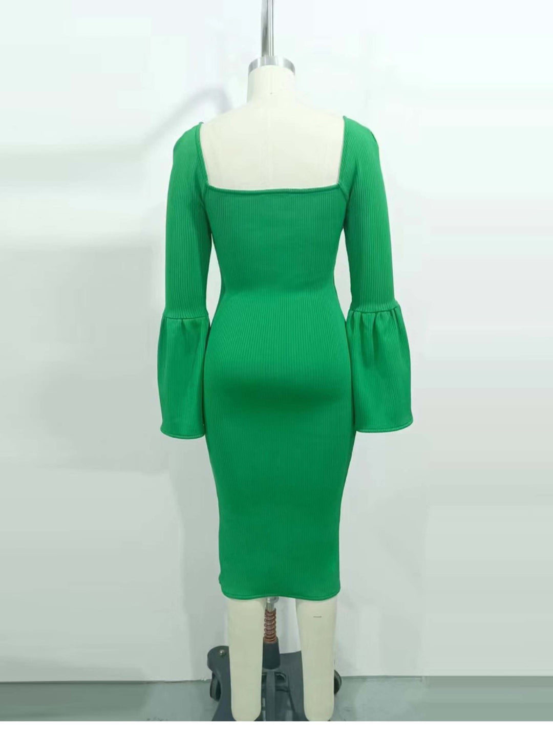 Green Hollow Midi Dress