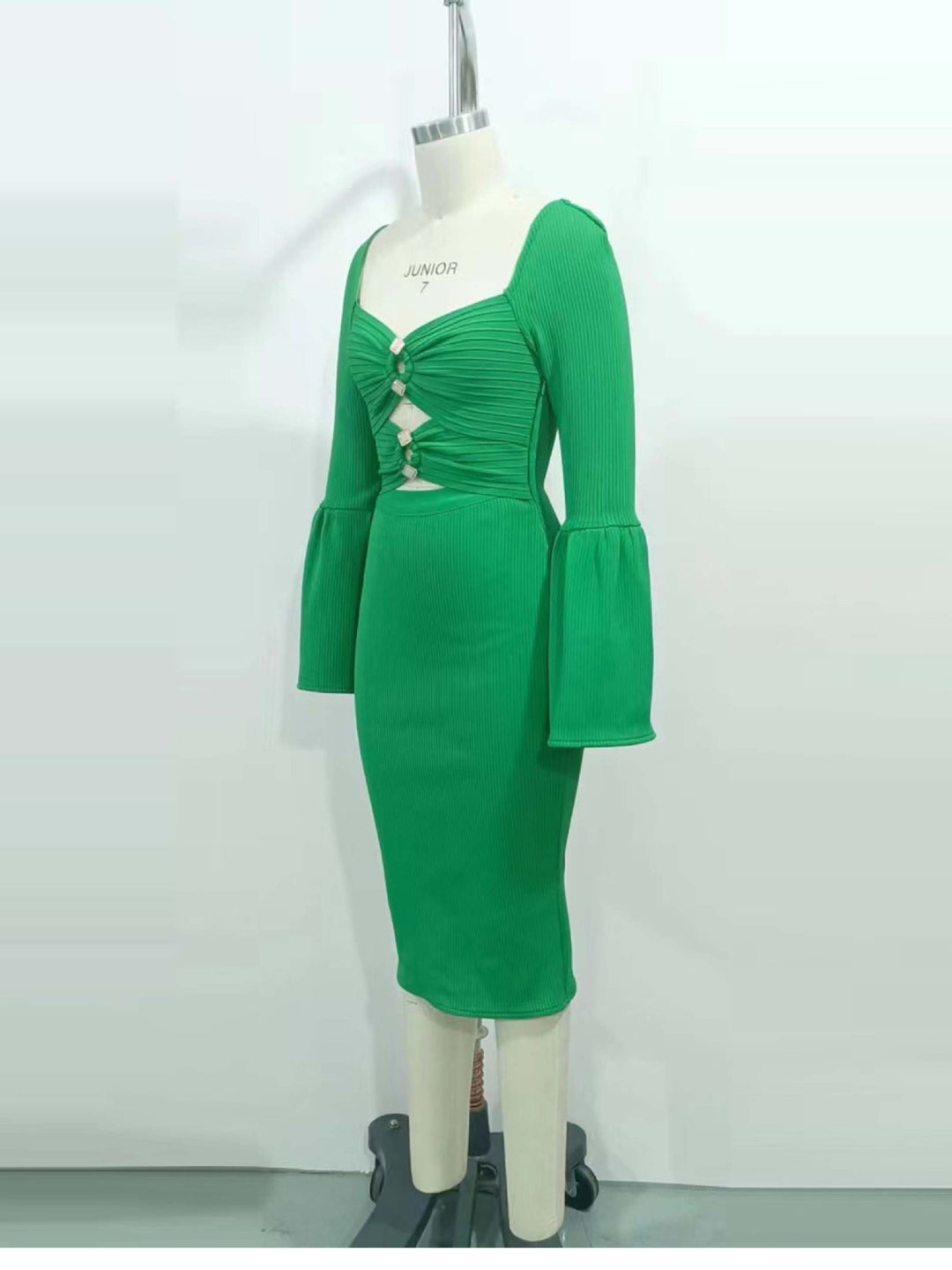 Green Hollow Midi Dress