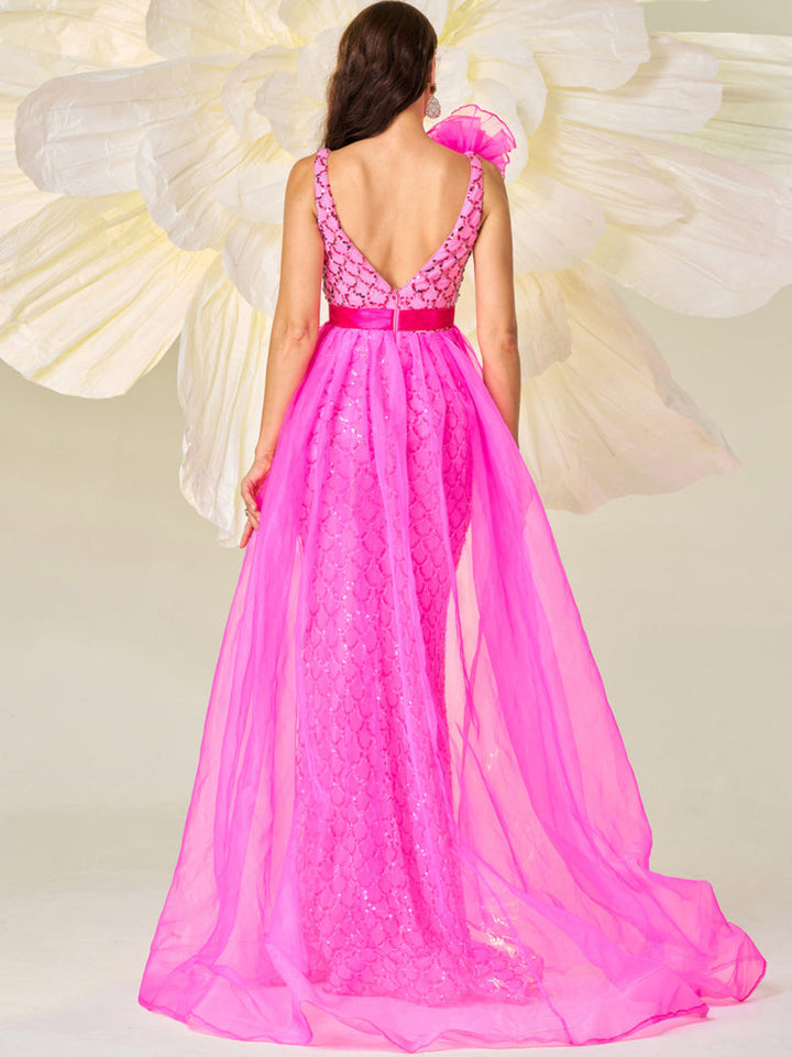 Temperament Sleeveless Fish Scale Sequin Dress