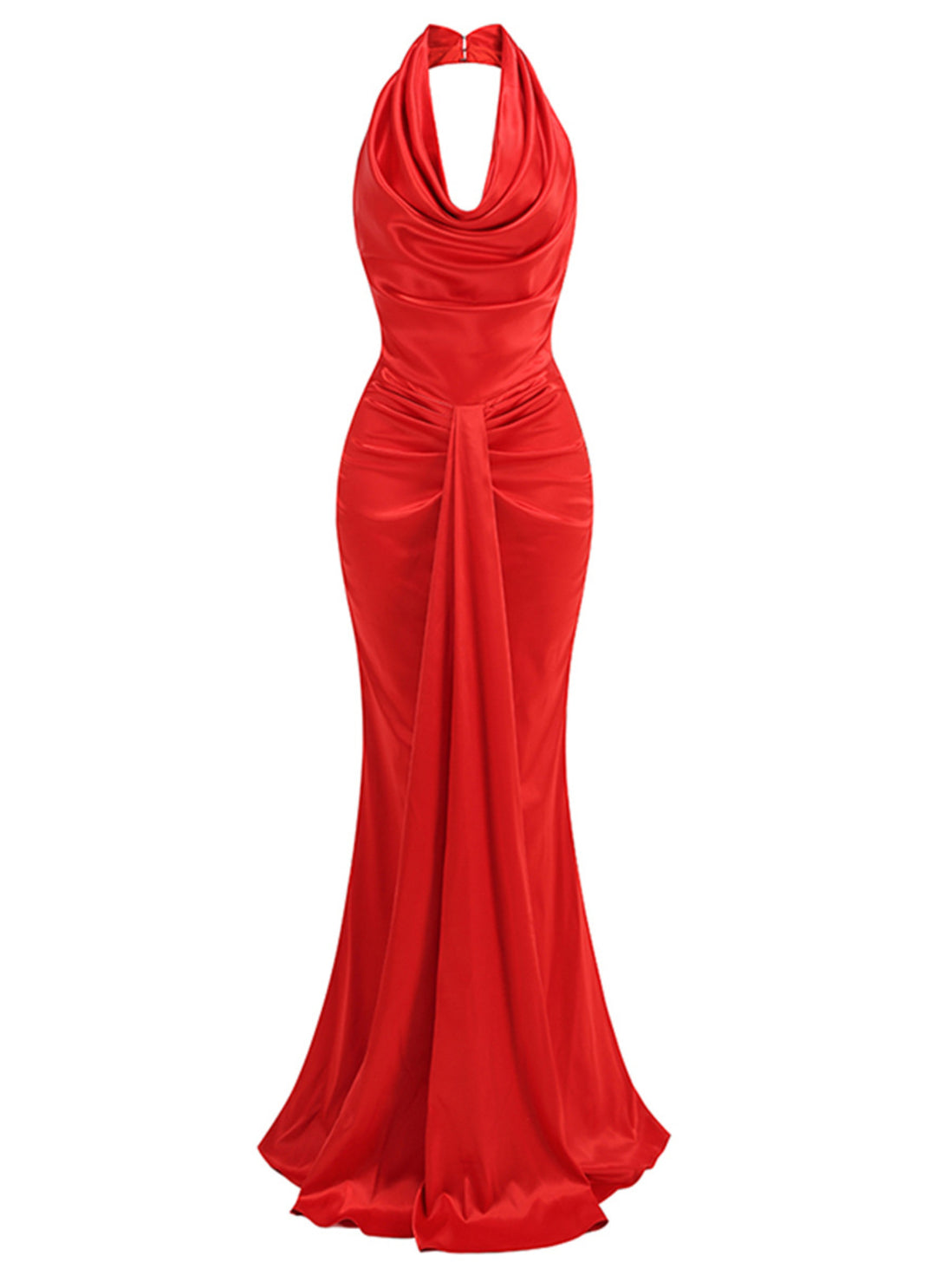 Emma Red Hollow Off-Shoulder Maxi Dress