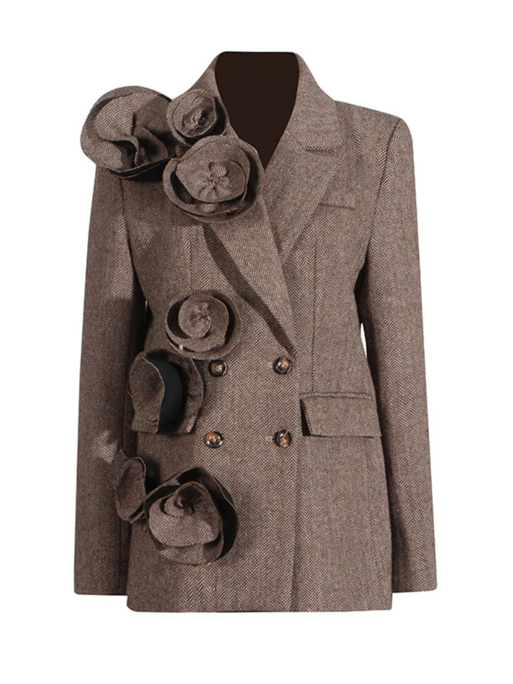 3D Flower Splicing Blazer