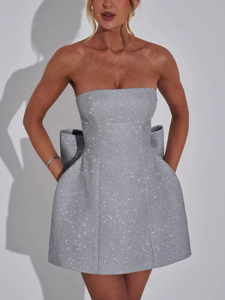 Scarlett Diamond-studded Bow Tie Dress