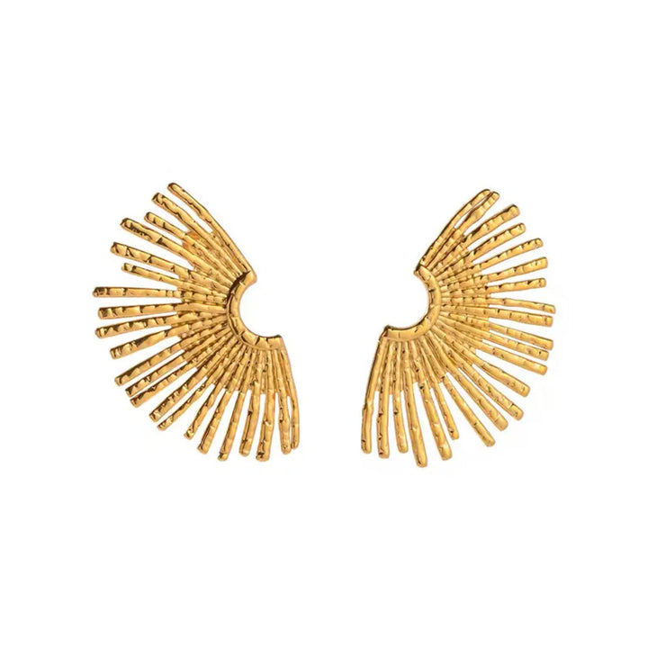Vintage Exaggerated Fan Ray Earrings