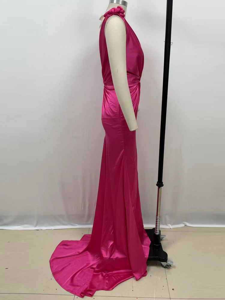 Sexy Deep V Sleeveless Backless Dress