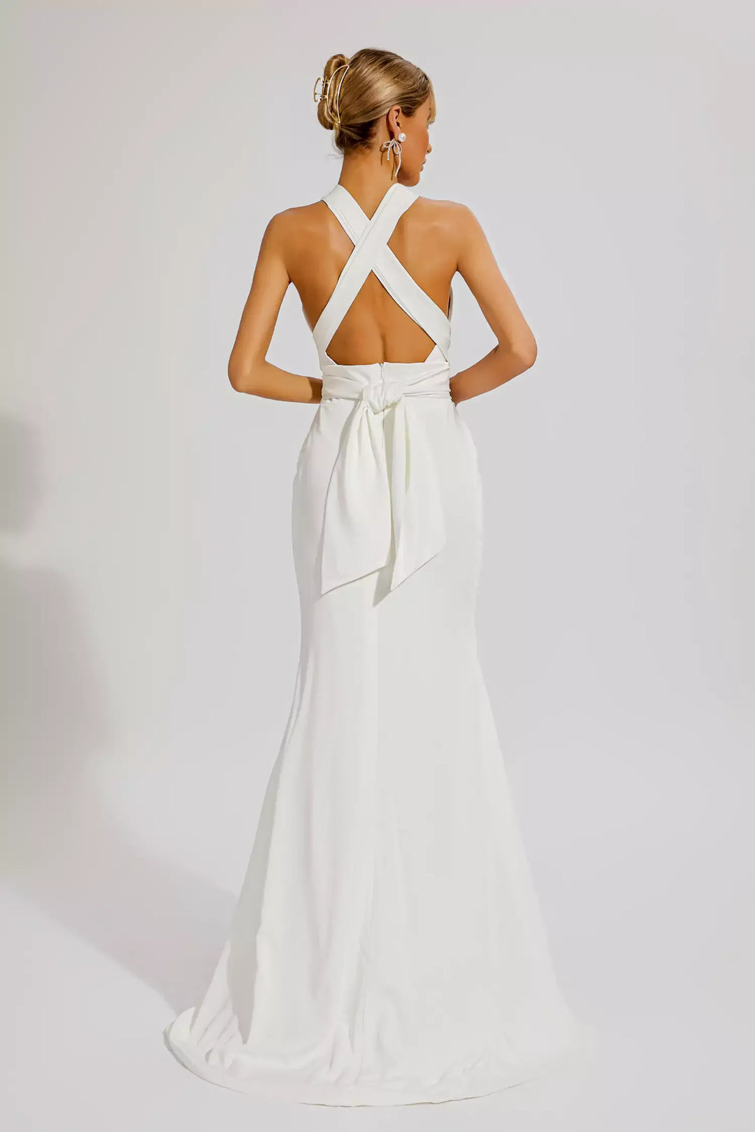 Alexia White Maxi Halter Dress