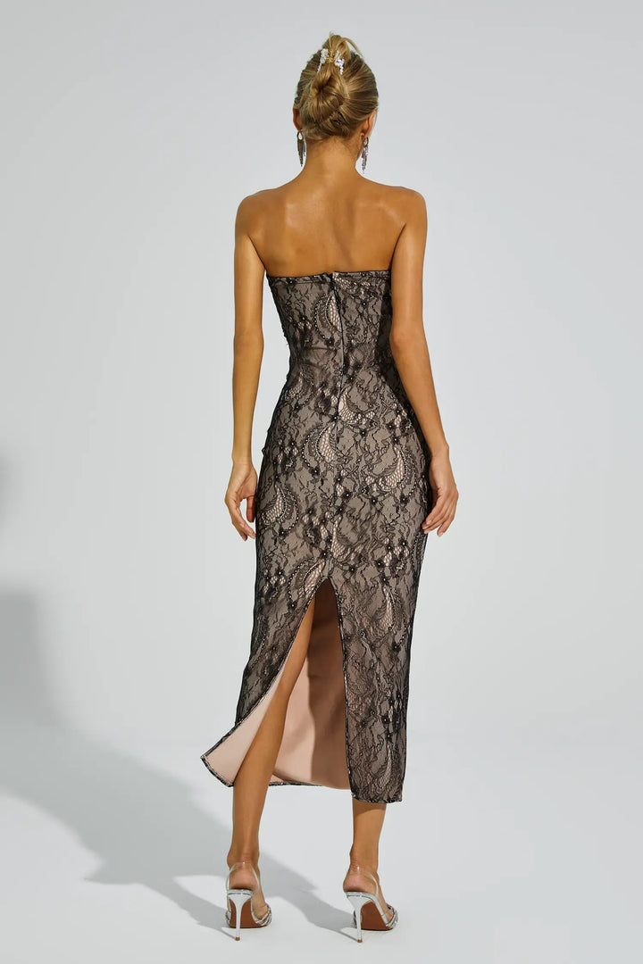 Chapman Apricot Rose Flower Cut Out Dress