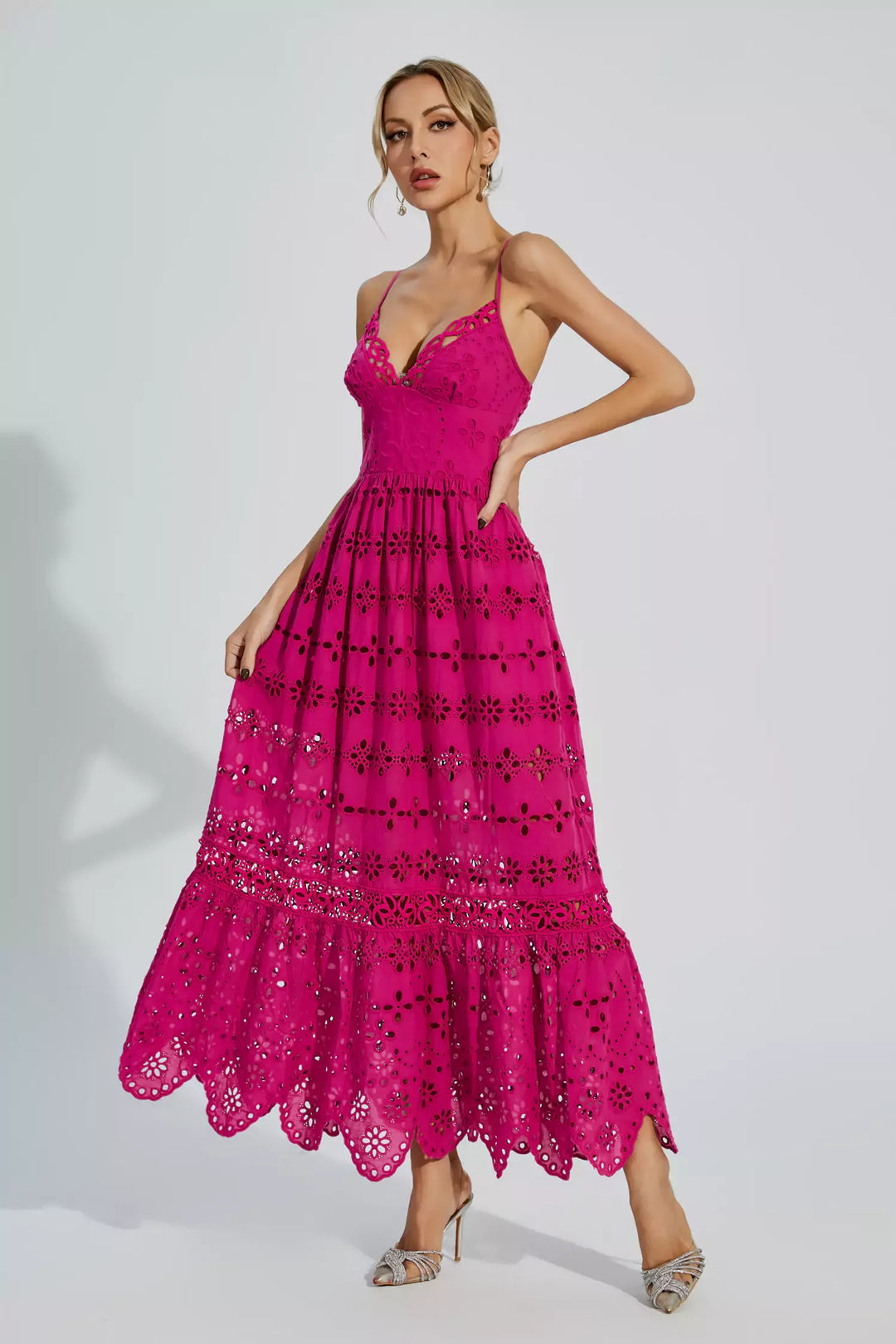 Jaylah White Suspender Skirt Maxi Satin Dress