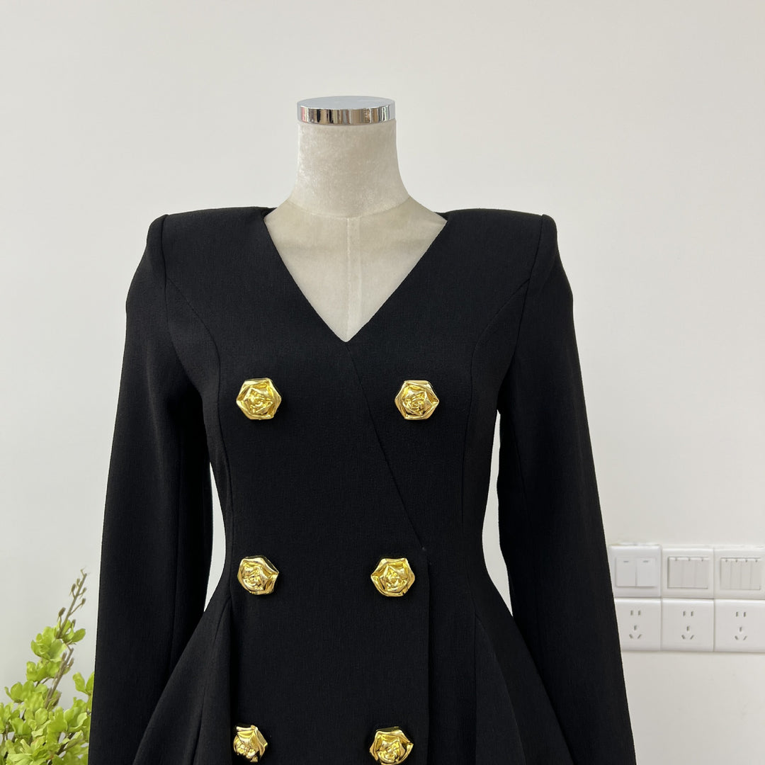 Romantic Solid Color Waist Mini Dress