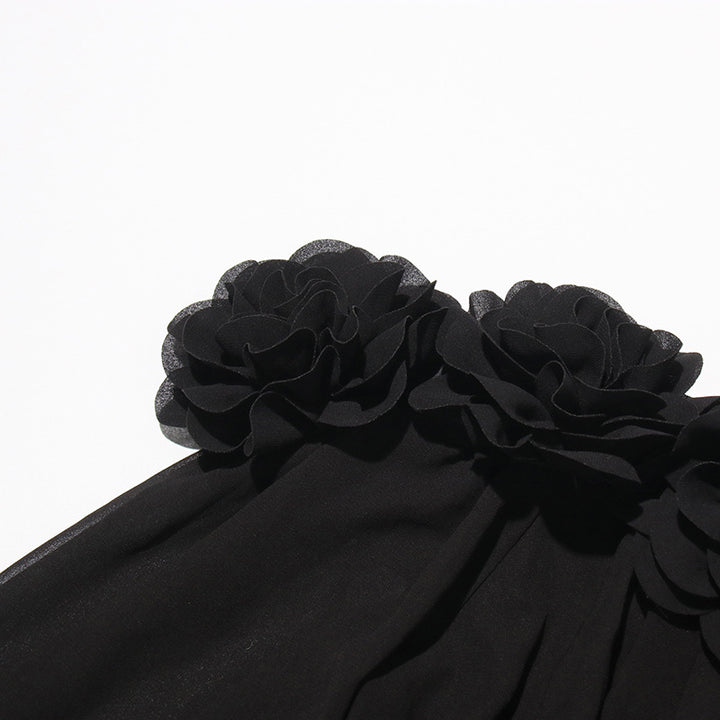 SCARLETT One-piece Neckline Three-dimensional Flower Patchwork Waist Dress