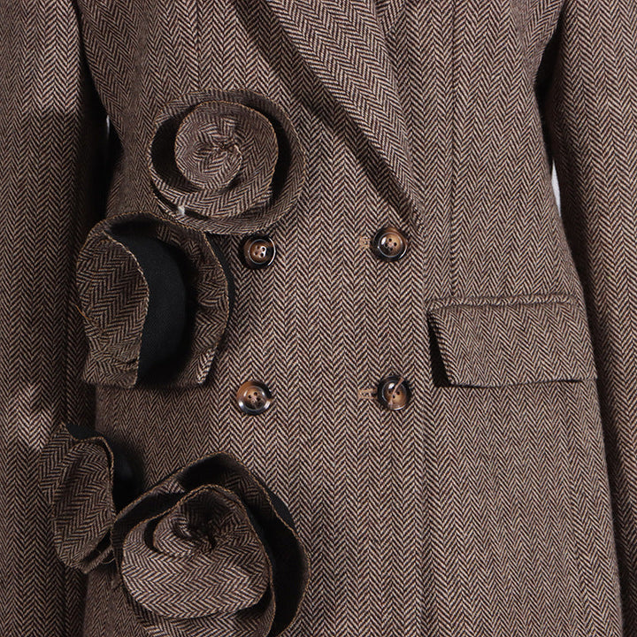 3D Flower Splicing Blazer